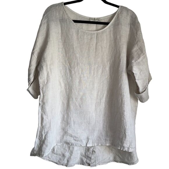 Terzo Millennio Fine Italian Linen Back Button Flow Shirt blouse size medium M - Picture 1 of 4